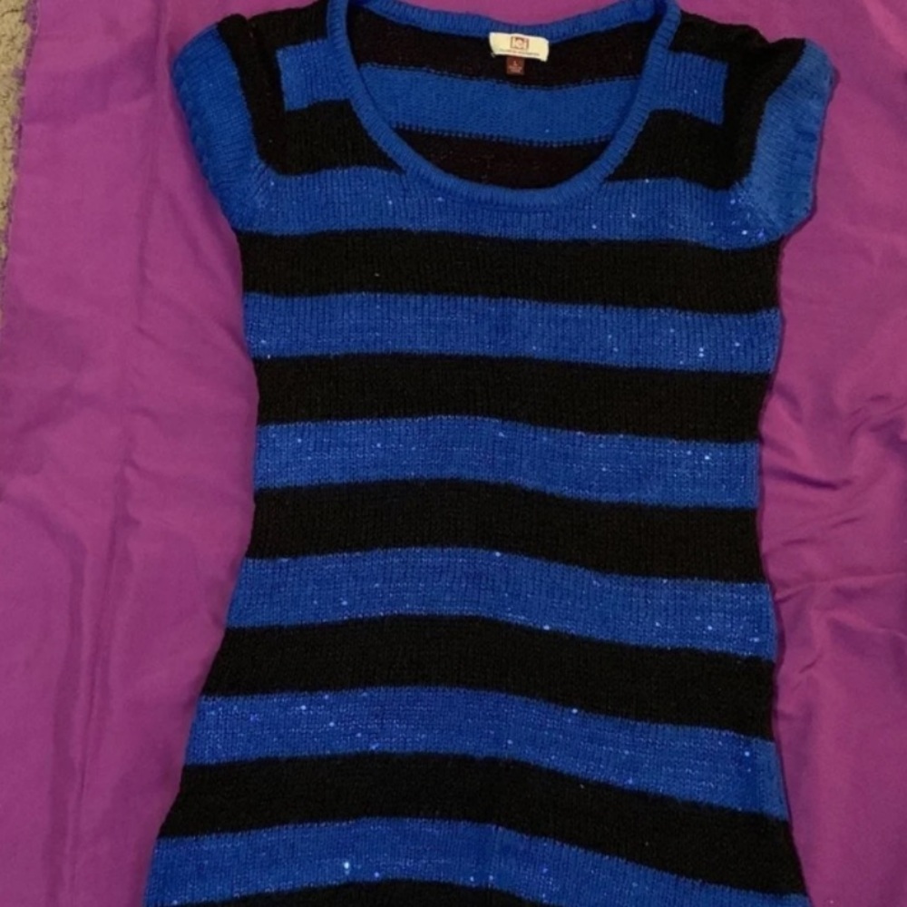 Black & Blue Sweater Dress